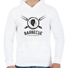 PRINTFASHION Barbecue prémium minőség - Férfi kapucnis pulóver - Fehér