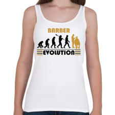 PRINTFASHION Barber evolution - Női atléta - Fehér női trikó