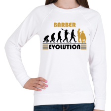 PRINTFASHION Barber evolution - Női pulóver - Fehér női pulóver, kardigán