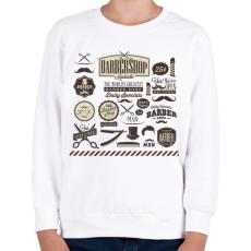 PRINTFASHION barber flyer - Gyerek pulóver - Fehér