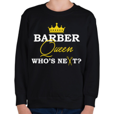 PRINTFASHION Barber Queen - Gyerek pulóver - Fekete