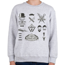 PRINTFASHION barber shop flyer - Gyerek pulóver - Sport szürke gyerek pulóver, kardigán