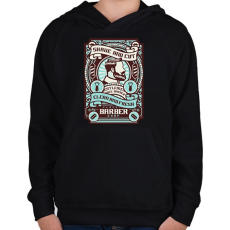 PRINTFASHION Barber shop - Gyerek kapucnis pulóver - Fekete
