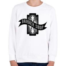 PRINTFASHION Barber shop penge - Gyerek pulóver - Fehér