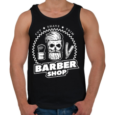 PRINTFASHION Barbershop 2 - Férfi atléta - Fekete atléta, trikó