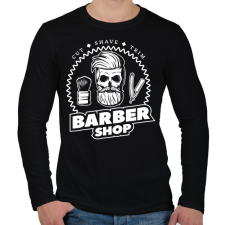 PRINTFASHION Barbershop 2 - Férfi hosszú ujjú póló - Fekete férfi póló