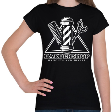 PRINTFASHION Barbershop 3 - Női póló - Fekete