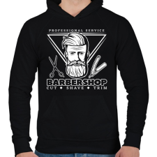 PRINTFASHION Barbershop 4 - Férfi kapucnis pulóver - Fekete női pulóver, kardigán