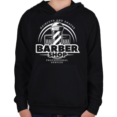 PRINTFASHION Barbershop 6 - Gyerek kapucnis pulóver - Fekete