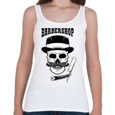 PRINTFASHION Barbershop - Bajuszos - Női atléta - Fehér női trikó