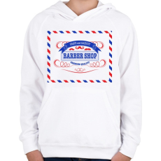 PRINTFASHION barbershop - Gyerek kapucnis pulóver - Fehér
