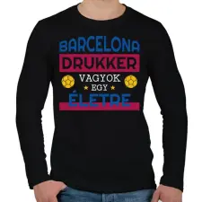 PRINTFASHION Barcelona drukker - Férfi hosszú ujjú póló - Fekete férfi póló