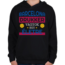 PRINTFASHION Barcelona drukker - Gyerek kapucnis pulóver - Fekete