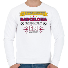 PRINTFASHION Barcelona szurkoló - Férfi pulóver - Fehér férfi pulóver, kardigán