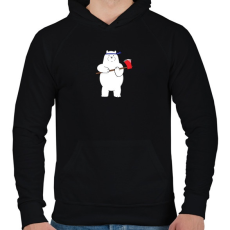 PRINTFASHION barebears_icebear - Férfi kapucnis pulóver - Fekete