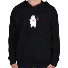 PRINTFASHION barebears_icebear - Gyerek kapucnis pulóver - Fekete gyerek pulóver, kardigán
