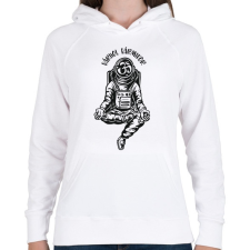 PRINTFASHION Bárhol bármikor- Meditáló űrhajós - Női kapucnis pulóver - Fehér női pulóver, kardigán