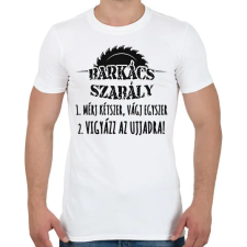 PRINTFASHION Barkács szabály póló - Férfi póló - Fehér férfi póló