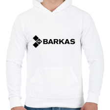 PRINTFASHION Barkas logo - Férfi kapucnis pulóver - Fehér férfi pulóver, kardigán