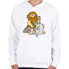 PRINTFASHION Barlanglakó túrázik - Gyerek kapucnis pulóver - Fehér gyerek pulóver, kardigán