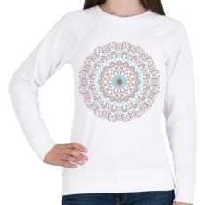 PRINTFASHION Barna -kék mandala - Női pulóver - Fehér
