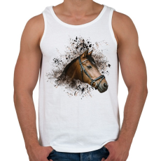 PRINTFASHION barna ló arc2 - Férfi atléta - Fehér