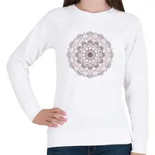 PRINTFASHION Barna mandala - Női pulóver - Fehér női pulóver, kardigán