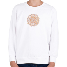 PRINTFASHION Barna-narancs mandala - Gyerek pulóver - Fehér