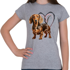 PRINTFASHION barna tacsi - Női póló - Sport szürke női póló