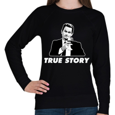 PRINTFASHION Barney S. - True Story - Női pulóver - Fekete női pulóver, kardigán