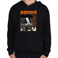 PRINTFASHION Barry Bonds - baseball - Gyerek kapucnis pulóver - Fekete