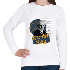 PRINTFASHION Bartók Béla - Női pulóver - Fehér