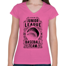 PRINTFASHION Baseball csapat  - Női V-nyakú póló - Rózsaszín