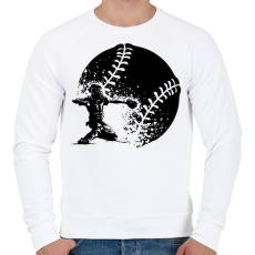 PRINTFASHION Baseball dobás - Férfi pulóver - Fehér