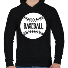 PRINTFASHION Baseball fehér - Férfi kapucnis pulóver - Fekete férfi pulóver, kardigán