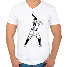 PRINTFASHION Baseball - Férfi V-nyakú póló - Fehér