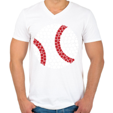 PRINTFASHION Baseball - Férfi V-nyakú póló - Fehér férfi póló