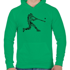 PRINTFASHION Baseball játékos - Férfi kapucnis pulóver - Zöld férfi pulóver, kardigán