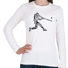 PRINTFASHION Baseball játékos - Női hosszú ujjú póló - Fehér