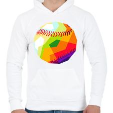 PRINTFASHION Baseball-labda - Férfi kapucnis pulóver - Fehér férfi pulóver, kardigán