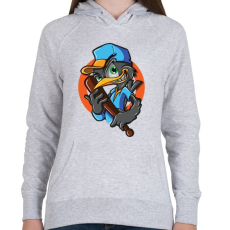 PRINTFASHION Baseball madár - Női kapucnis pulóver - Sport szürke