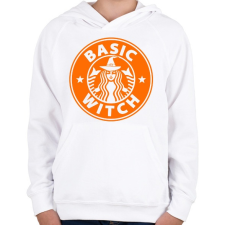 PRINTFASHION Basic Witch - Gyerek kapucnis pulóver - Fehér gyerek pulóver, kardigán