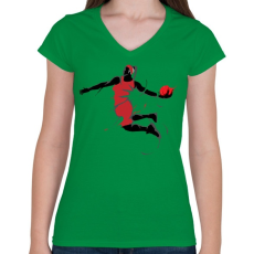 PRINTFASHION Basketball girls  - Női V-nyakú póló - Zöld