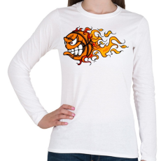 PRINTFASHION Basketball Monster - Női hosszú ujjú póló - Fehér