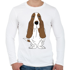 PRINTFASHION Basset hound - Férfi hosszú ujjú póló - Fehér