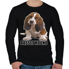 PRINTFASHION Basset Hound - Férfi hosszú ujjú póló - Fekete