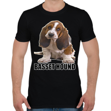 PRINTFASHION Basset Hound - Férfi póló - Fekete férfi póló
