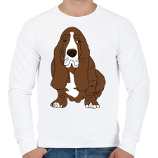 PRINTFASHION Basset hound - Férfi pulóver - Fehér férfi pulóver, kardigán