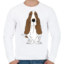 PRINTFASHION Basset hound - Férfi pulóver - Fehér férfi pulóver, kardigán