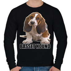 PRINTFASHION Basset Hound - Férfi pulóver - Fekete